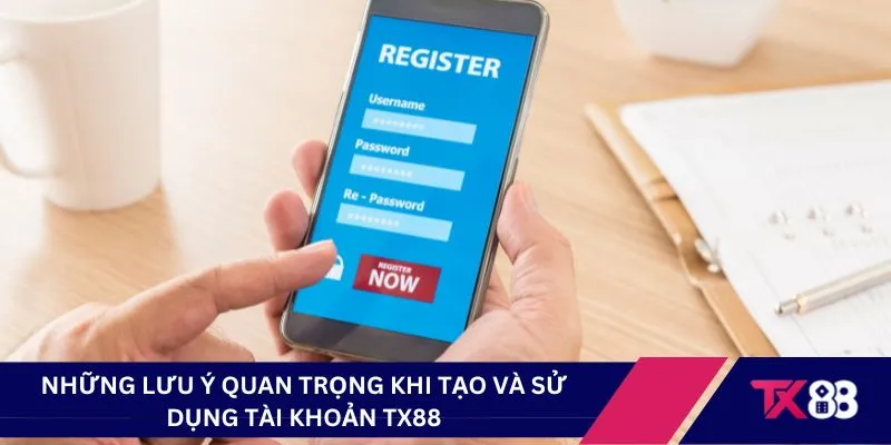 Những lưu ý quan trọng khi tạo và sử dụng tài khoản TX88